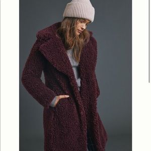 Sanctuary Merlot Sherpa Teddy Coat